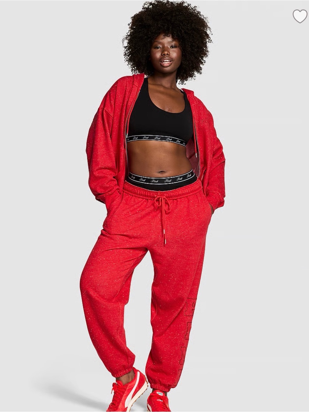 Victoria’s Secret PINK Red Women's Zip-Up Hoodie and Jogger